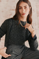 Hoss Intropia Toribia. Jersey lentejuelas Gris