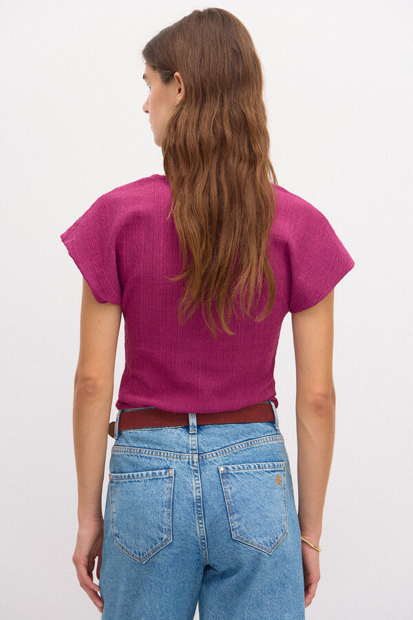 Hoss Intropia Sara. Camiseta entallada con textura Rosa