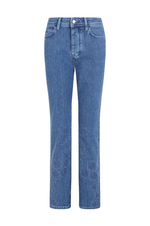 Hoss Intropia Bruna. Jeans bordados florais Azul