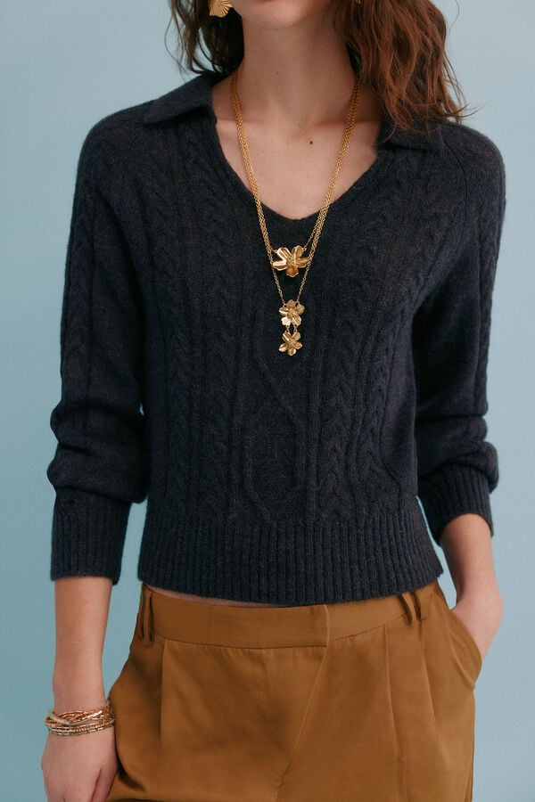 Hoss Intropia Indie. Jersey trenzado Gris