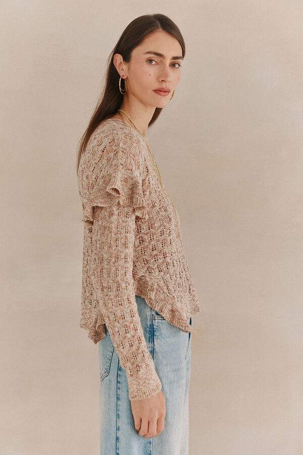 Hoss Intropia Sandra. Sweater malha rendilhada Ecru