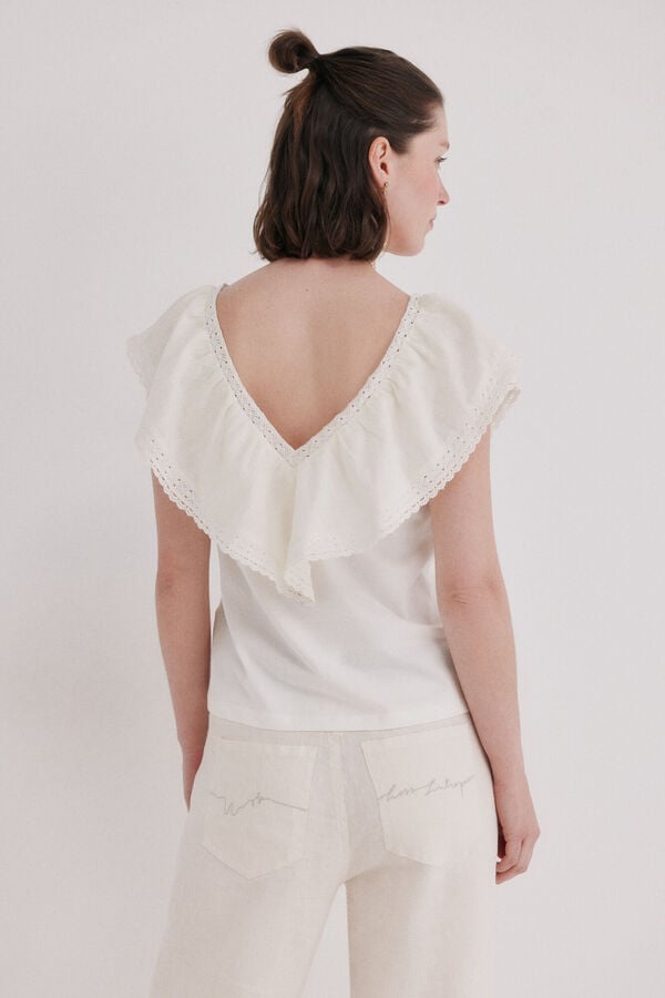 Hoss Intropia T-shirt com folho Malaika Ecru