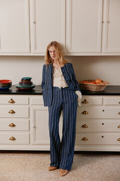 Hoss Intropia Petra. Pantalones pinza Azul marino