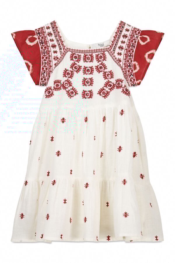 Hoss Intropia Agustina. Vestido niña bordado rojo