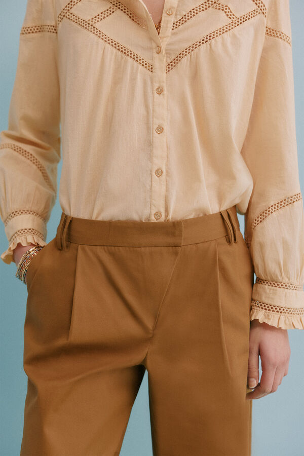 Hoss Intropia Paula. Pantalón con pliegues Amarillo