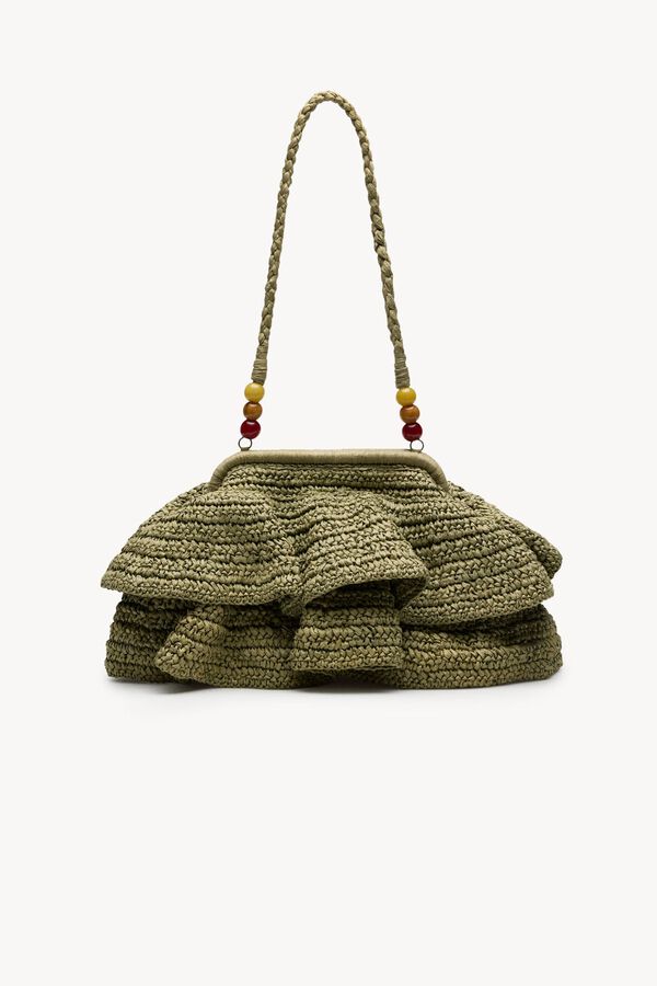 Hoss Intropia Nagore. mala com folhos de fibras naturais Verde