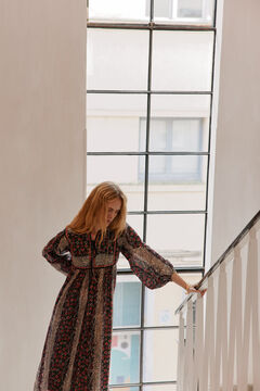 Hoss Intropia Ariane. Vestido estampado. Estampado rojo