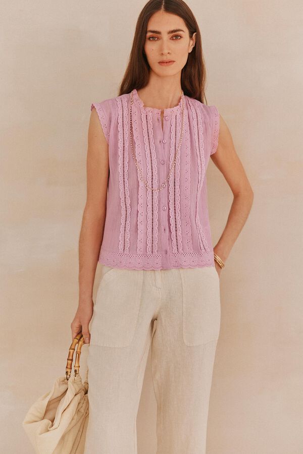Hoss Intropia Gloria. Blusa bordada Lila