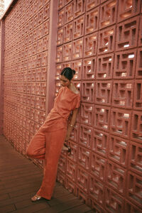 Hoss Intropia Petra. Pantalones jaquard Naranja