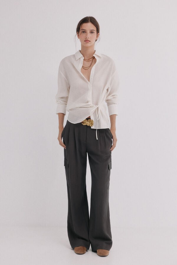 Hoss Intropia Cala. Camisa com folhos Branco