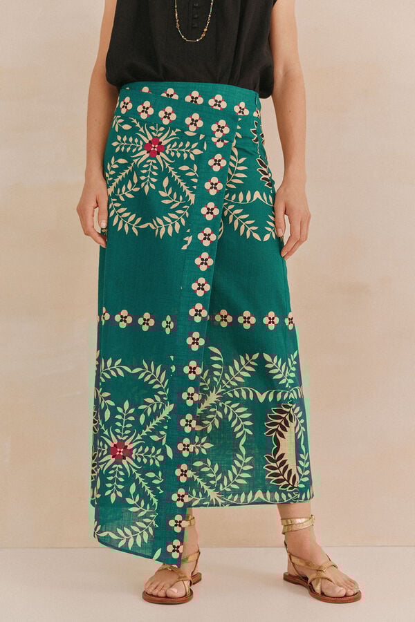 Hoss Intropia Romilda. Falda pareo Estampado Verde