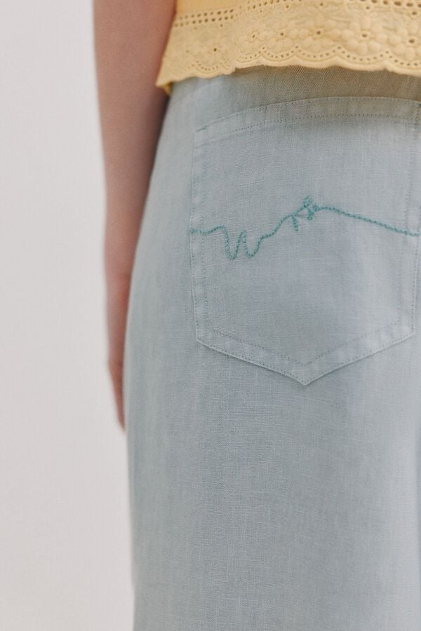 Hoss Intropia Paupa. Pantal&oacute;n de lino Azul