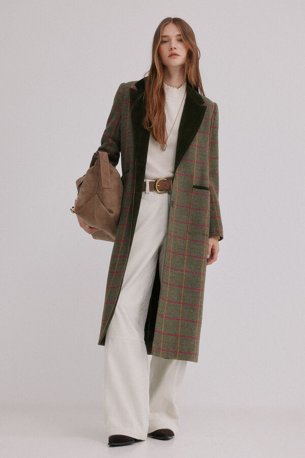 Hoss Intropia Fabrizia. Sobrecasaca xadrez Khaki