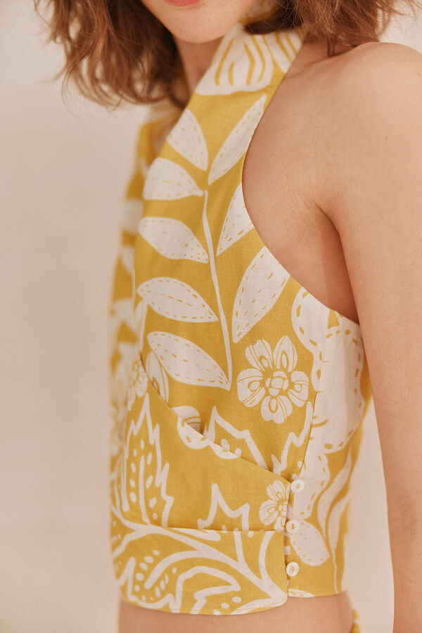 Hoss Intropia Clotilde. Top estampado Amarelo