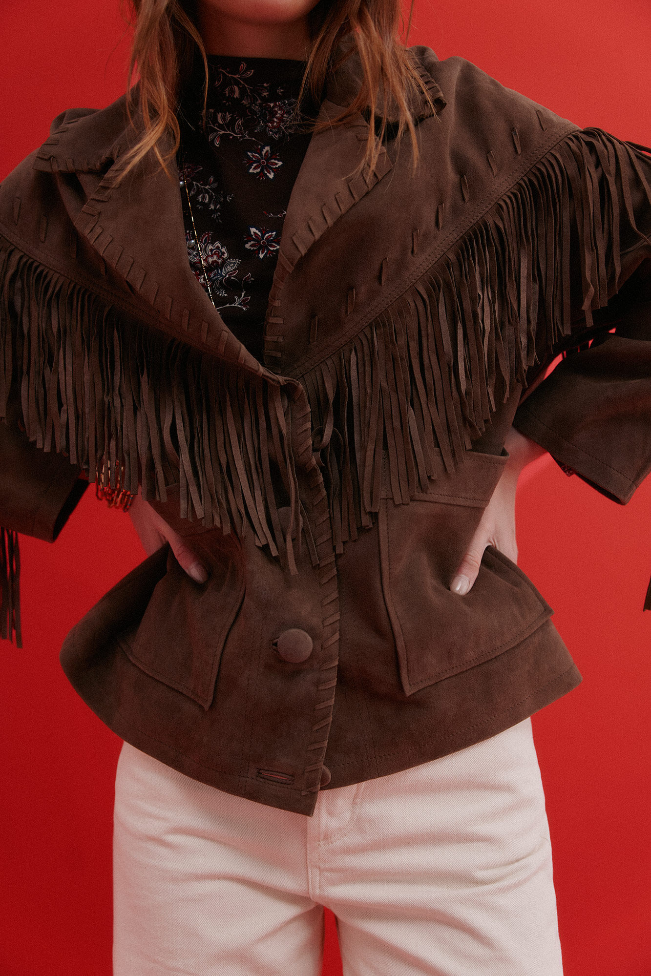 Hoss Intropia F&aacute;tima. Chaqueta flecos