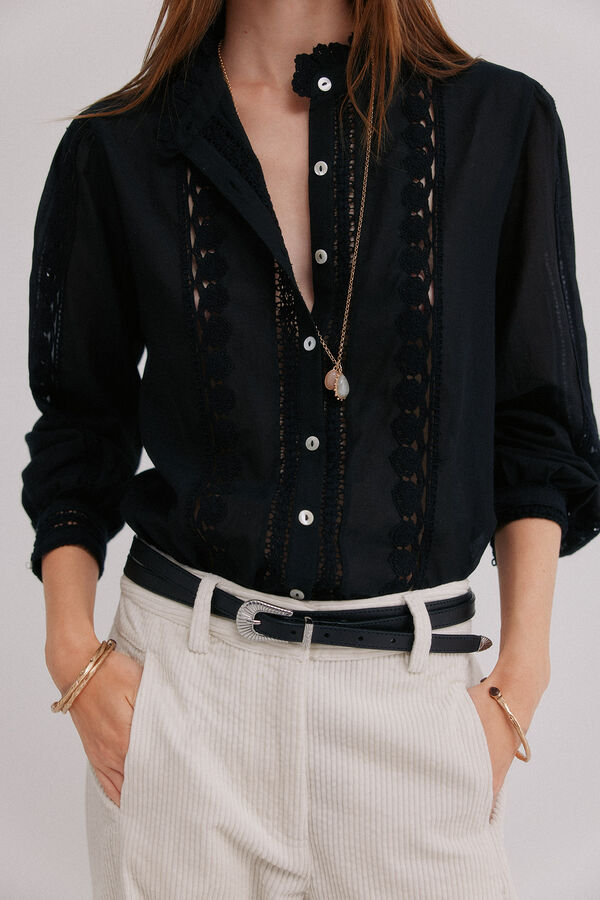 Hoss Intropia Celina. Blusa bordada Preto