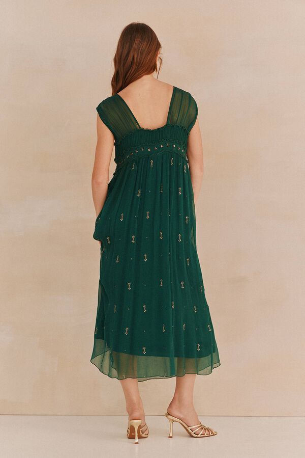 Hoss Intropia Luciana. Vestido con aplicaciones Verde