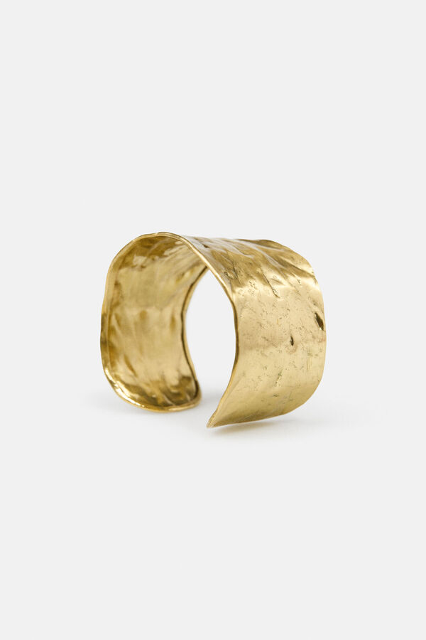 Hoss Intropia Lourdes. Pulseira larga banhada a ouro Dourado