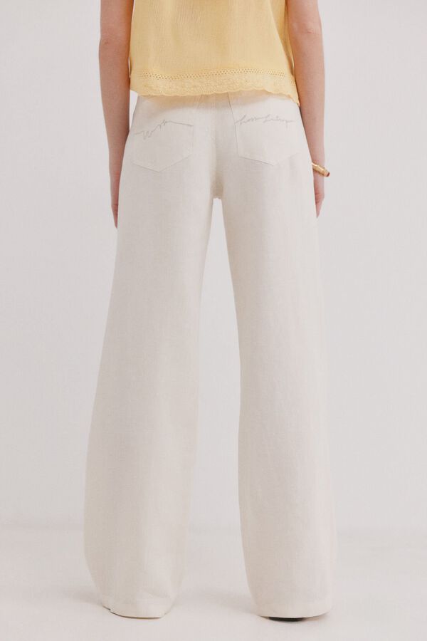 Hoss Intropia Paupa. Pantal&oacute;n de lino Blanco