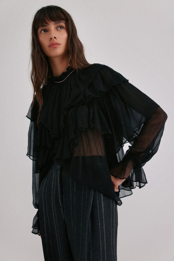 Hoss Intropia Giulia. Blusa romántica Negro