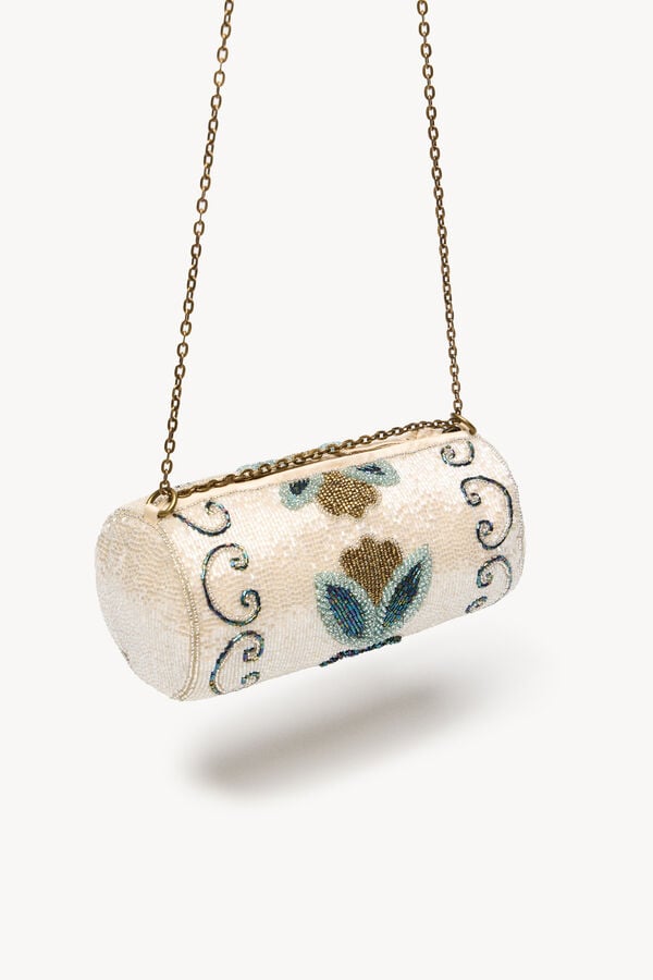 Hoss Intropia Nara. Bolso de abalorios Marfil