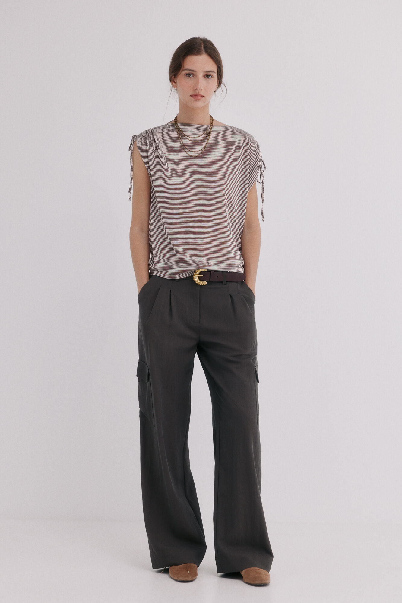 Hoss Intropia Madison. T-shirt com franzidos