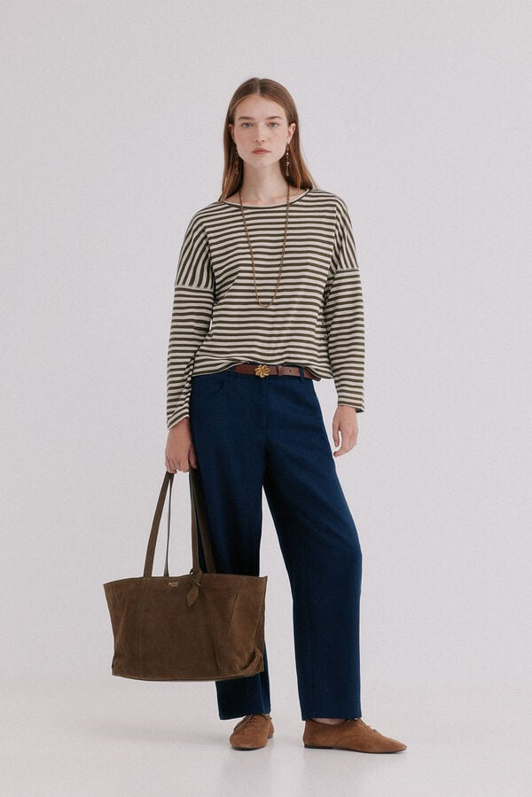 Hoss Intropia Malena. Camiseta rayas Kaki