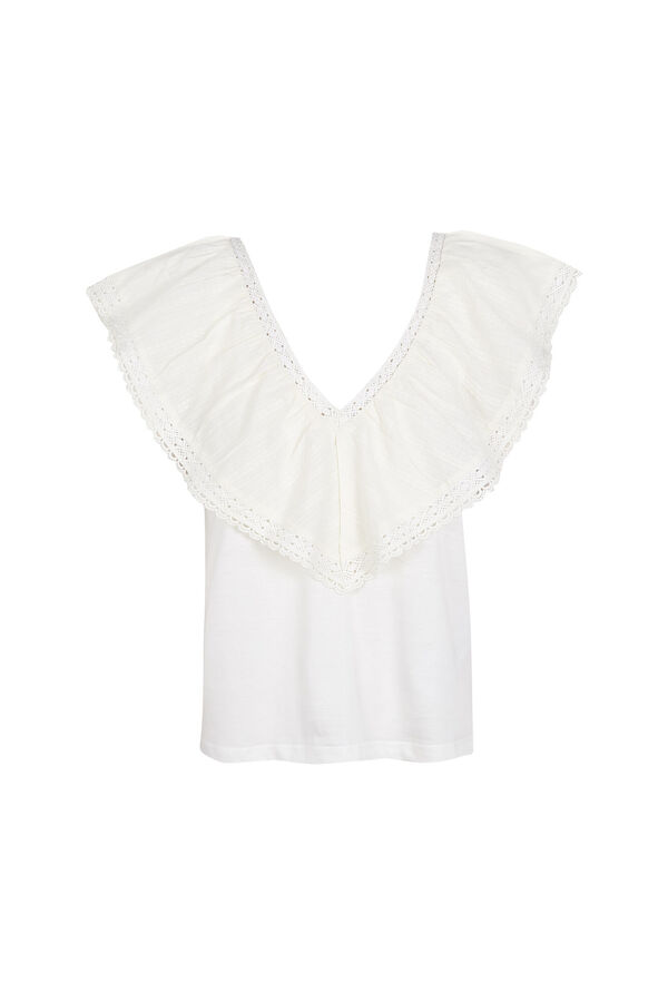 Hoss Intropia Malaika. Camiseta volante Marfil