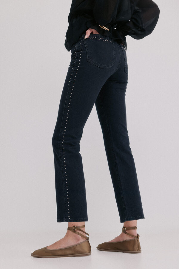 Hoss Intropia Basileia. Calça jeans com tachas Cinzento