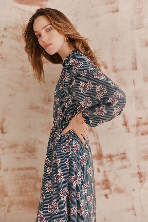 Hoss Intropia Alejandra. Vestido estampado. Estampado Turquesa