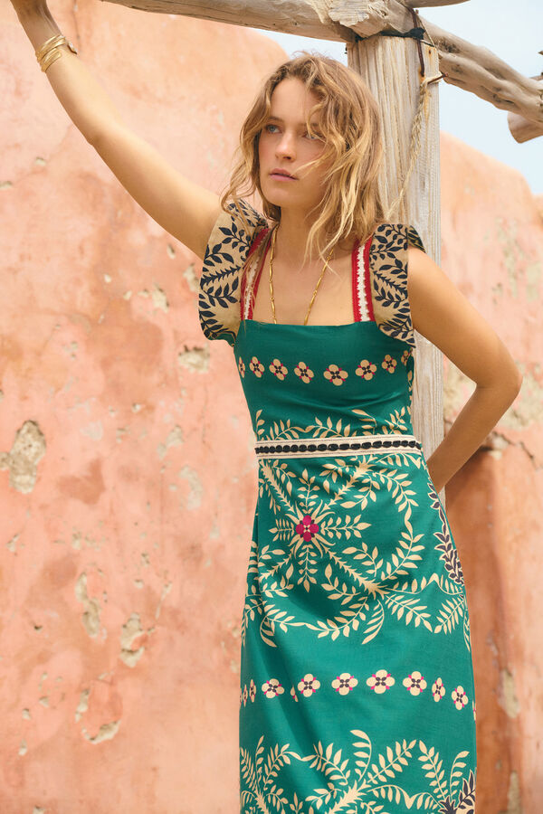 Hoss Intropia Amandine. Vestido estampado Estampado Verde