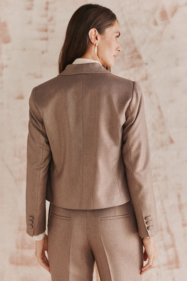 Hoss Intropia Esperanza. Blazer curto com lurex Amarelo