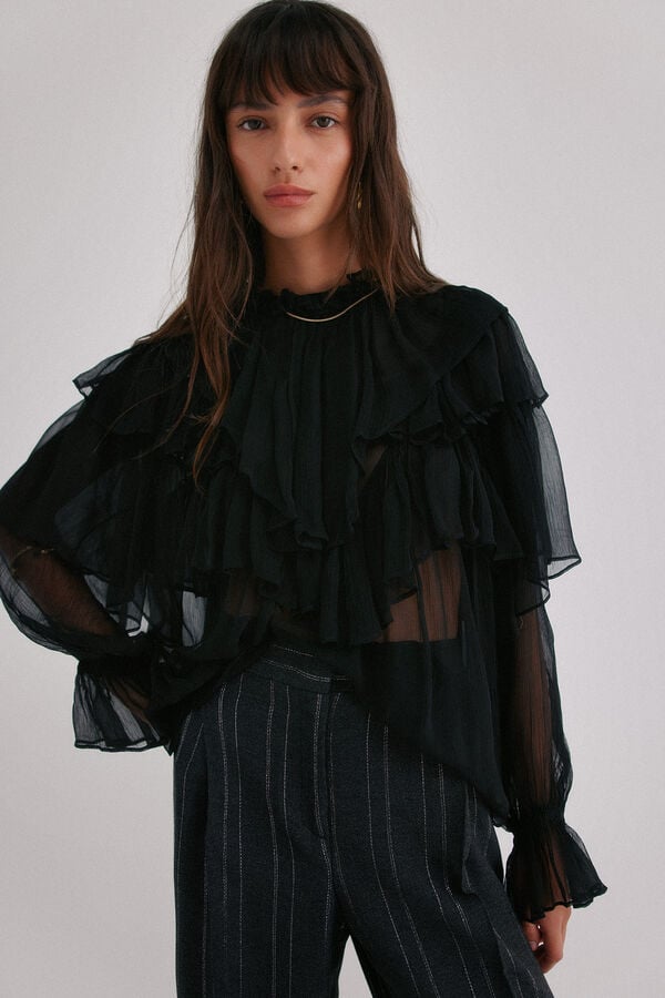 Hoss Intropia Giulia. Blusa romántica Negro