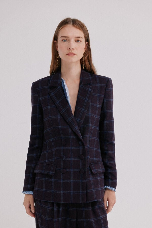 Hoss Intropia Emerald. Blazer aos quadrados Azul