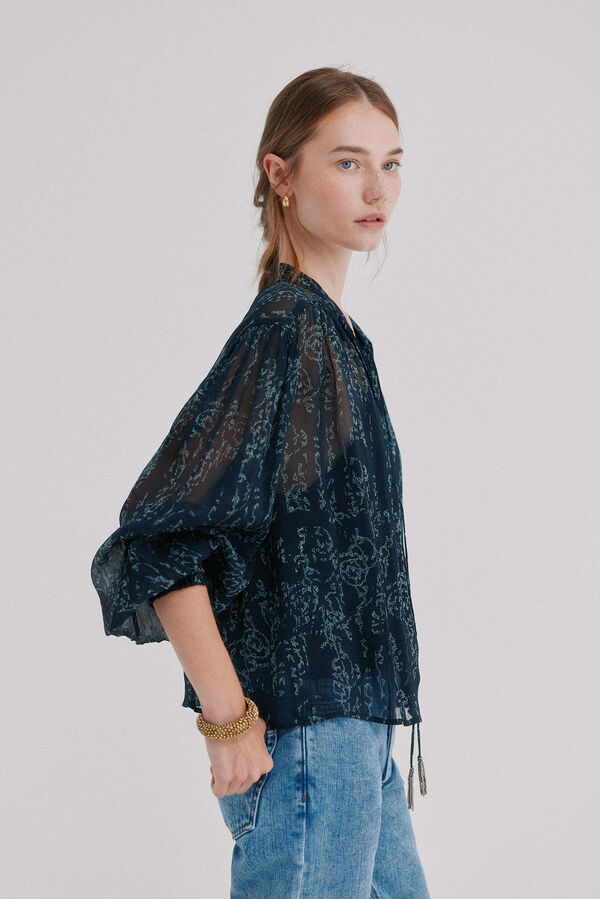 Hoss Intropia Clarise. Blusa estampada Azul marino