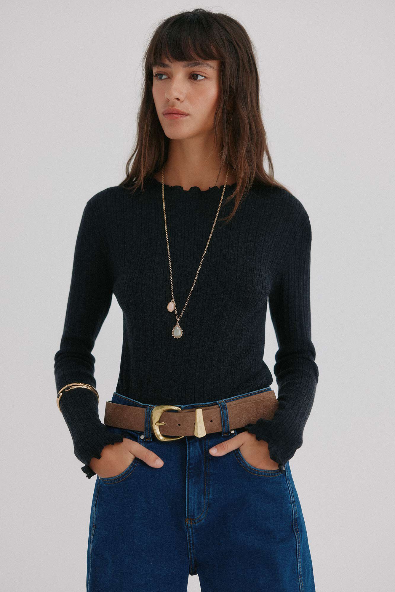 Hoss Intropia Nidia. Top com detalhe de ondas