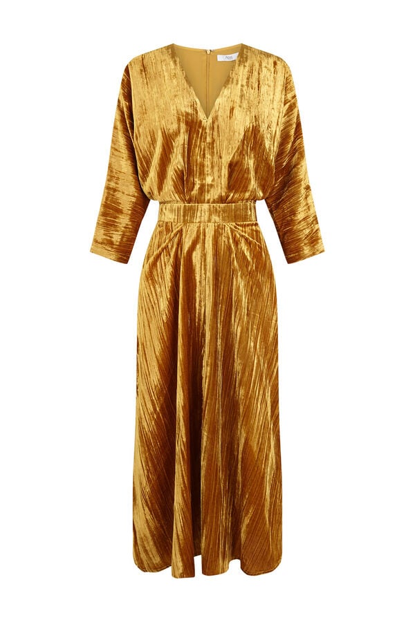 Hoss Intropia Alma. Vestido de veludo Dourado