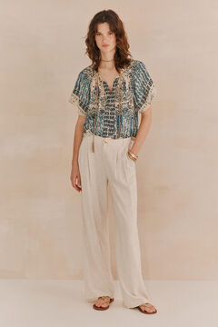 Hoss Intropia Petra. Pantalones fluidos Marfil