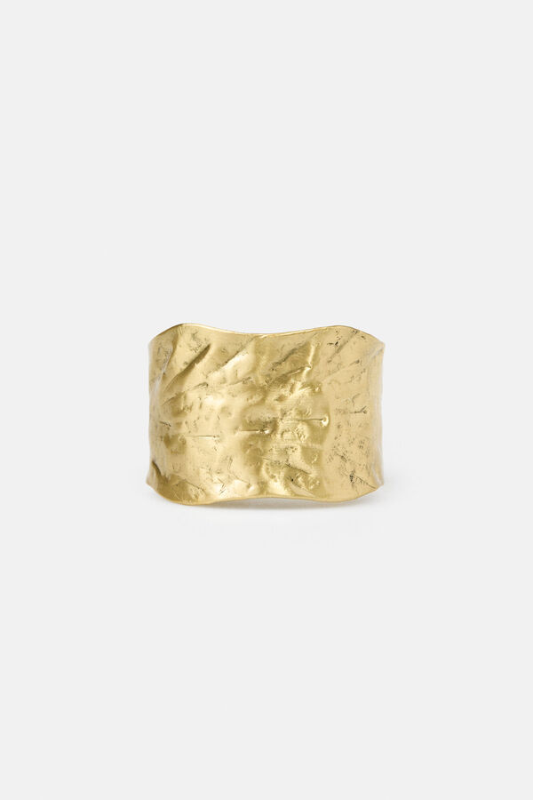 Hoss Intropia Lourdes. Pulseira larga banhada a ouro Dourado