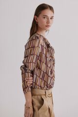 Hoss Intropia Guisselle. Blusa com decote cruzado assimétrico Ecru