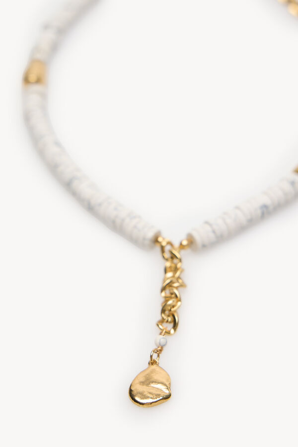 Hoss Intropia Marelin. Collar resina y moneda Beige