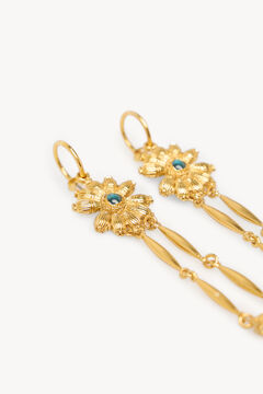 Hoss Intropia Nila. Brincos longos de flores Dourado