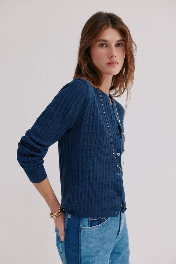 Hoss Intropia Isoline. C&aacute;rdigan calado Azul marino