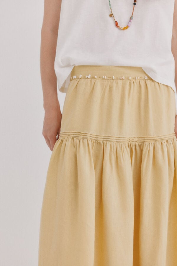 Hoss Intropia Rufina. Saia com pregas Amarelo
