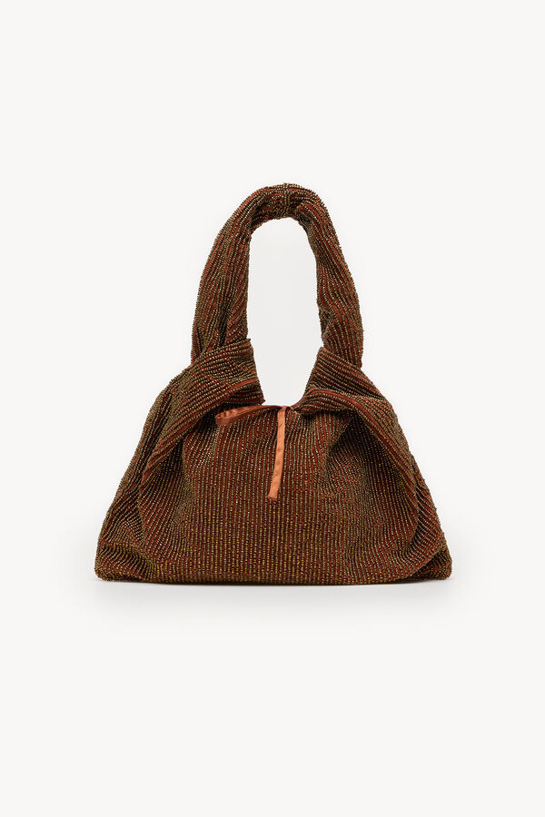 Hoss Intropia Nora. Bolso de terciopelo abalorios Marron