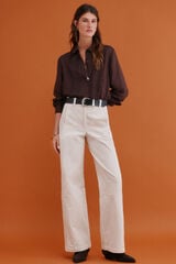 Hoss Intropia Pamela. Pantalones cropped Marfil