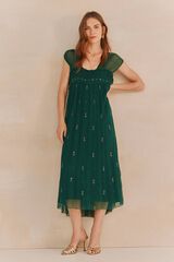 Hoss Intropia Luciana. Vestido con aplicaciones Verde