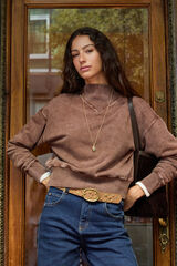 Hoss Intropia Manuela. Sweatshirt com efeito lavado Castanho