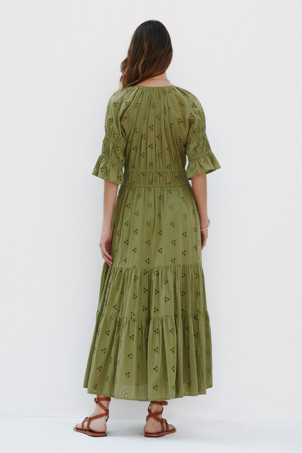 Hoss Intropia Amelia. Vestido perforado Dorado