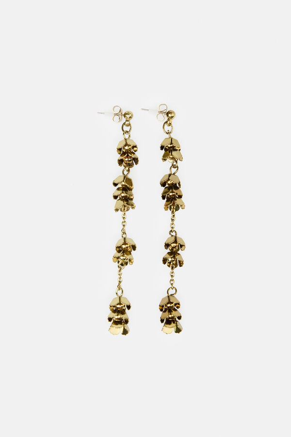 Hoss Intropia Lea. Pendientes de flores ba&ntilde;ados en oro Dorado